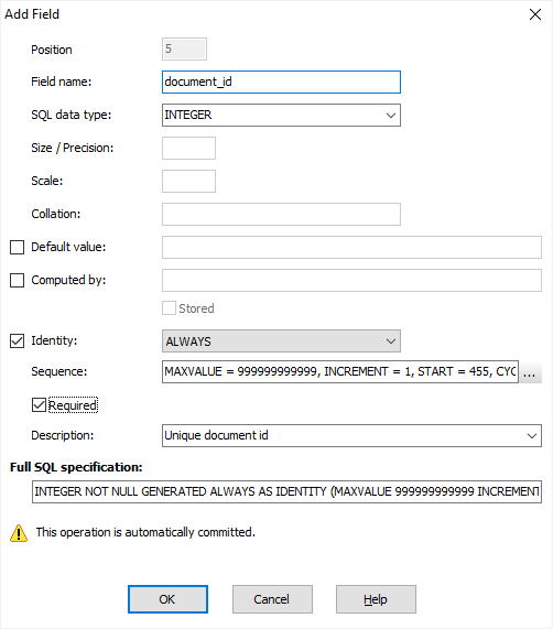 Adding a field for PostgreSQL table in Database Tour