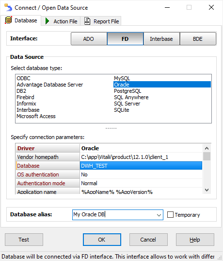 Connecting to Oracle Database