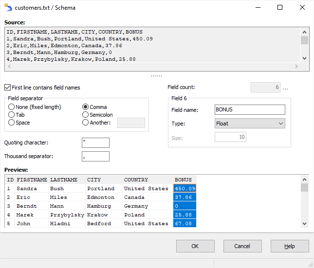 Creating Text Schema