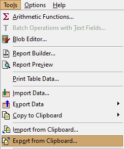 Експорт або імпорт з буферу обміну